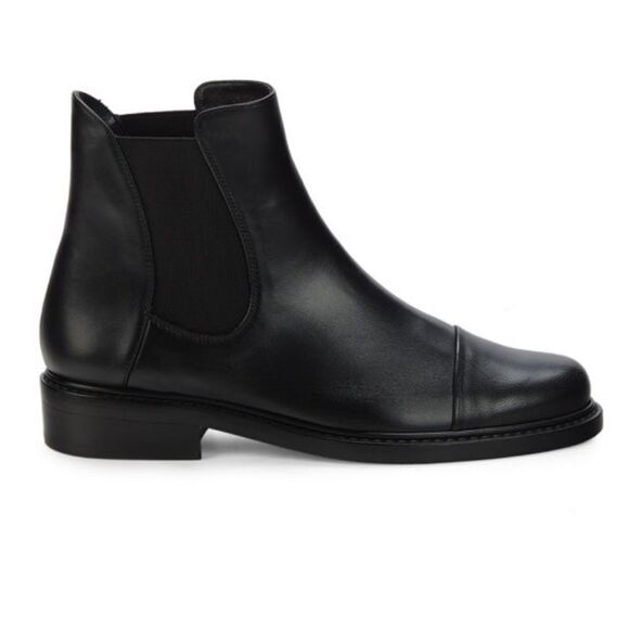 Stuart Weitzman Women's Gobi Chelsea Booties in Black Leather Size 10.5 - Picture 5 of 5